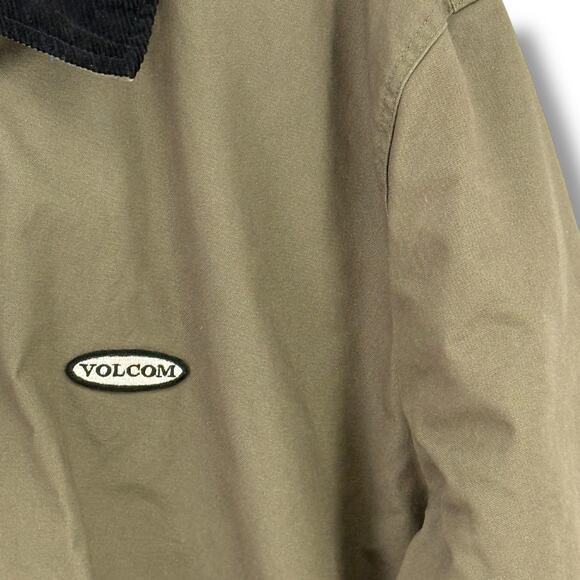 Volcom Voider Lined Jacket Men's Size XL Olive Green Corduroy Collar - Picture 3 of 11